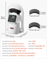 VEVOR Auto Hat Heat Press Machine, with 2pcs Interchangeable Platens, Automatic Open and Release, Touchscreen for Precise Time and Temperature Control, Heat Transfer Printing for Caps, Hats, White VEVOR