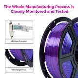 FLASHFORGE Silk Dual Color Filament, Blue and Rose 2 in 1 Coextrusion Silk PLA Filament 1.75mm, 3D Printer Filament Color Change 1kg(2.2lbs) Spool, Dimensional Accuracy +/- 0.02mm FLASHFORGE