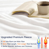 PHF Ultra Soft Fleece Throw Blanket, No Shed No Pilling Luxury Plush Cozy 300GSM Lightweight Blanket for Bed, Couch, Chair, Sofa Suitable for All Season, 50" x 60", White PHF