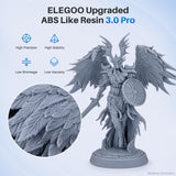ELEGOO ABS-Like Resin 3.0 Pro, 3D Printer Resin with Low Viscosity and High Precision, 405nm Rapid UV-Curing Photopolymer Resin, 3D Resin for LCD/DLP 3D Printing, Grey 1000G ELEGOO