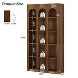 LITTLE TREE 5-Tier Bookshelf, 70.8-in Tall Bookcase with Open Shelves, Wooden Display Bookshelves and Bookcases, Vintage Display Book Shelf for Bedroom, Living Room, Office, Brown LITTLE TREE