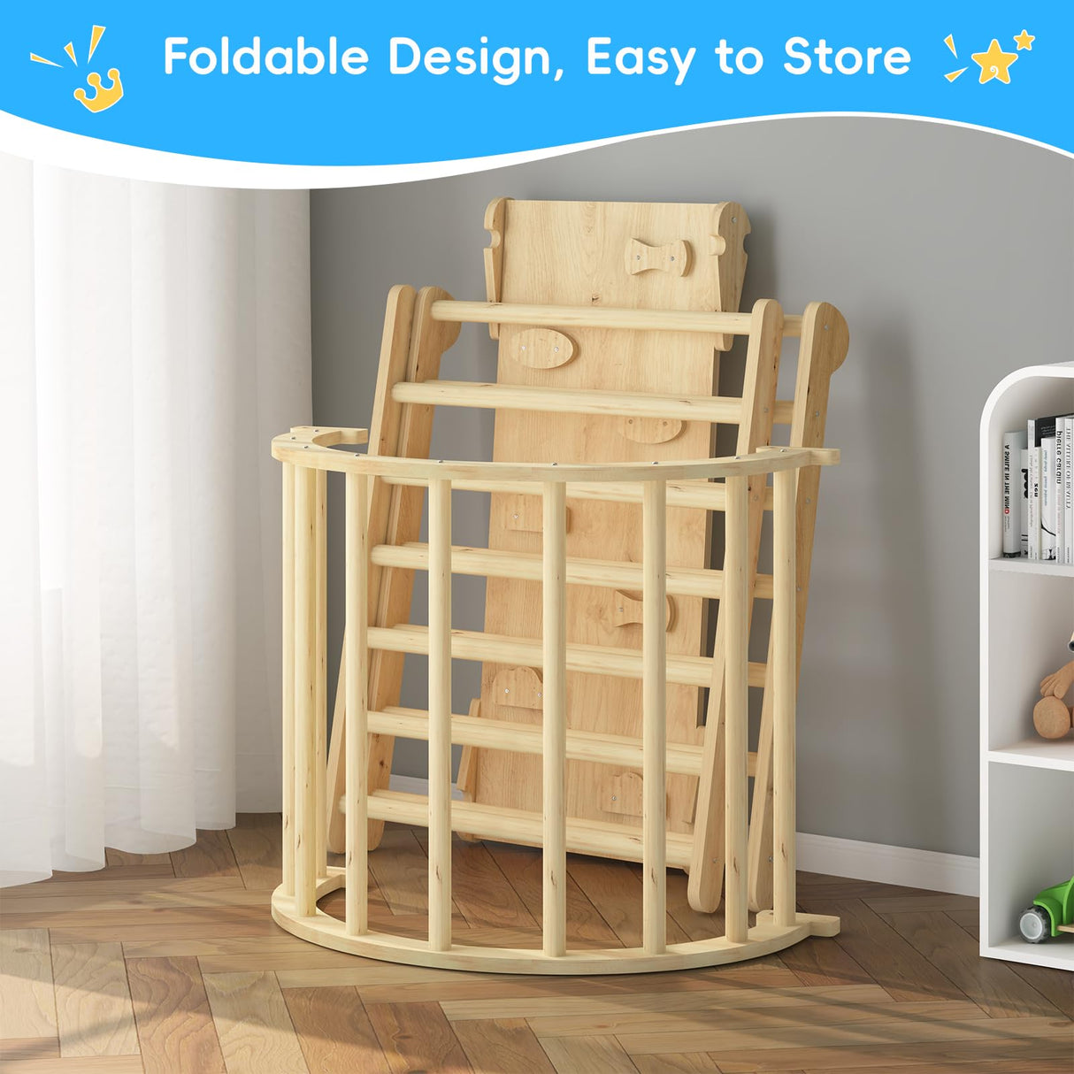 Pikler Triangle Set for Baby Climbing Toy Indoor Playground for Kid | Montessori Learning Toy with Arch, Ramp, and Climbing Triangle | Indoor Outdoor Playground Climbing Toys for Toddlers PLYFOU