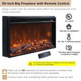 OKD Luxury 70" Fluted Fireplace TV Stand, Modern Chic Entertainment Center for TVs Up to 80 inches, TV Console with Faux Marble Top, Curved Profile Design, Media Console for Living Room, Natural Oak OKD