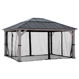 SUNJOY Mosquito Netting for 13 ft. × 15 ft. Wooden Gazebos,Black Sunjoy