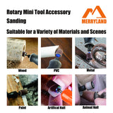 Merryland Drum Sander Sanding Band for Dremel 184pcs, 120# 1/2" Sanding Sleeve 180pcs and Mandrel 4pcs Rotary Tool, Electric Power Tool Accessory DIY, RMTA184C3 Merryland