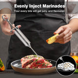 Grill Bump Meat Injector Syringe Kit with 3 Professional Marinade Injector Needles for BBQ Grill Smoker, Turkey and Brisket; 2-oz Large Capacity, Including Paper User Manual, Recipe E-Book (PDF) GRILL BUMP