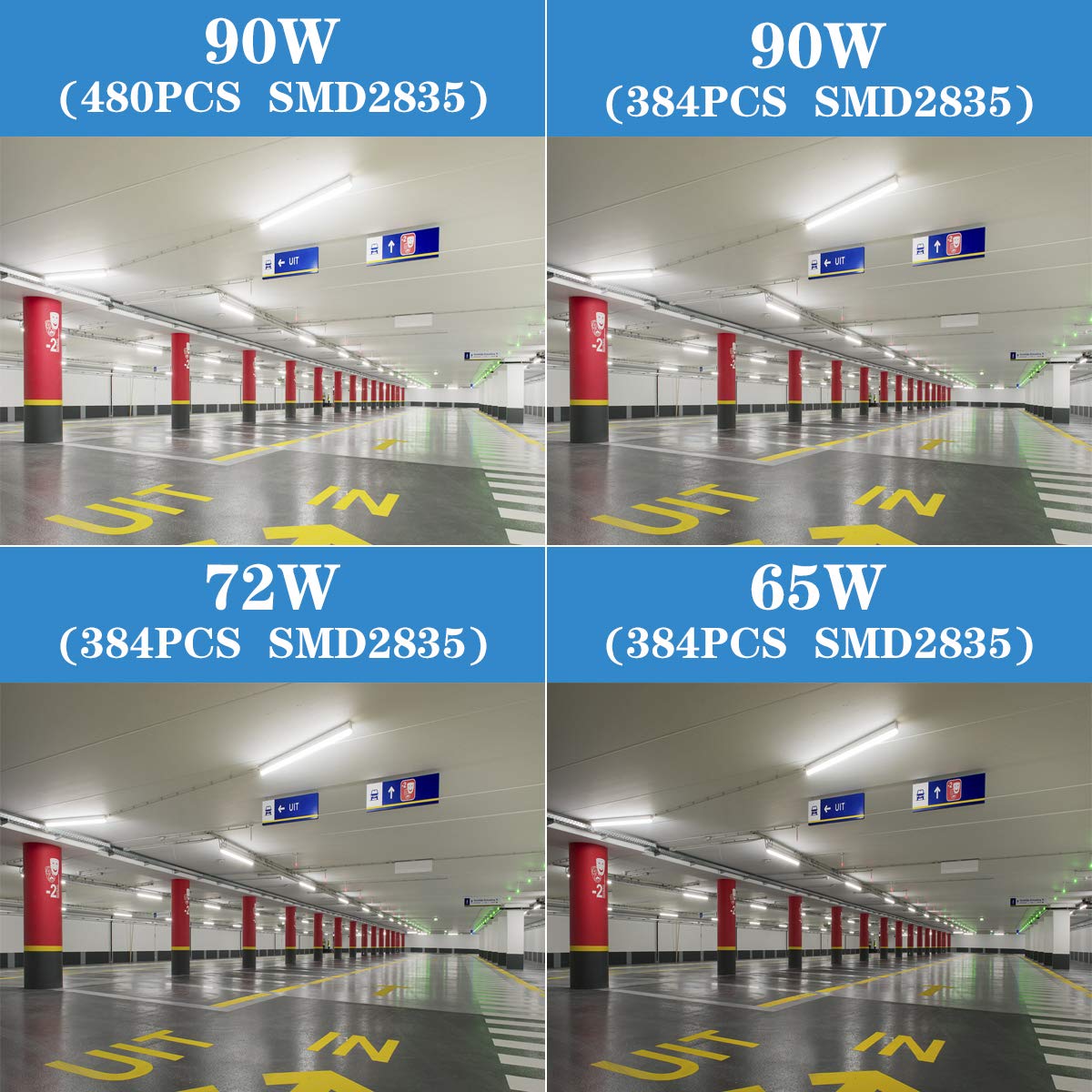 Singteam 10Pack 8Ft LED Shop Light Fixture, 90W Integrated LED Tube Light,10000LM, 6500K, Clear Cover,High Output,Double Row V Shape 270 Degree LED Lighting for Garage Warehouse Workshop Basement Singteam