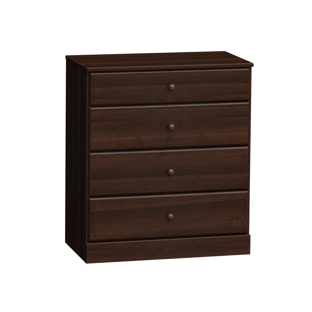 Prepac Astrid Simplistic 4-Drawer Dresser for Bedroom, Functional Bedroom Dresser Chest of Drawers 18.25" D x 30" W x 34" H, Espresso, EDBR-0401-1 Prepac