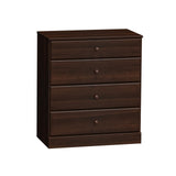 Prepac Astrid Simplistic 4-Drawer Dresser for Bedroom, Functional Bedroom Dresser Chest of Drawers 18.25" D x 30" W x 34" H, Espresso, EDBR-0401-1 Prepac