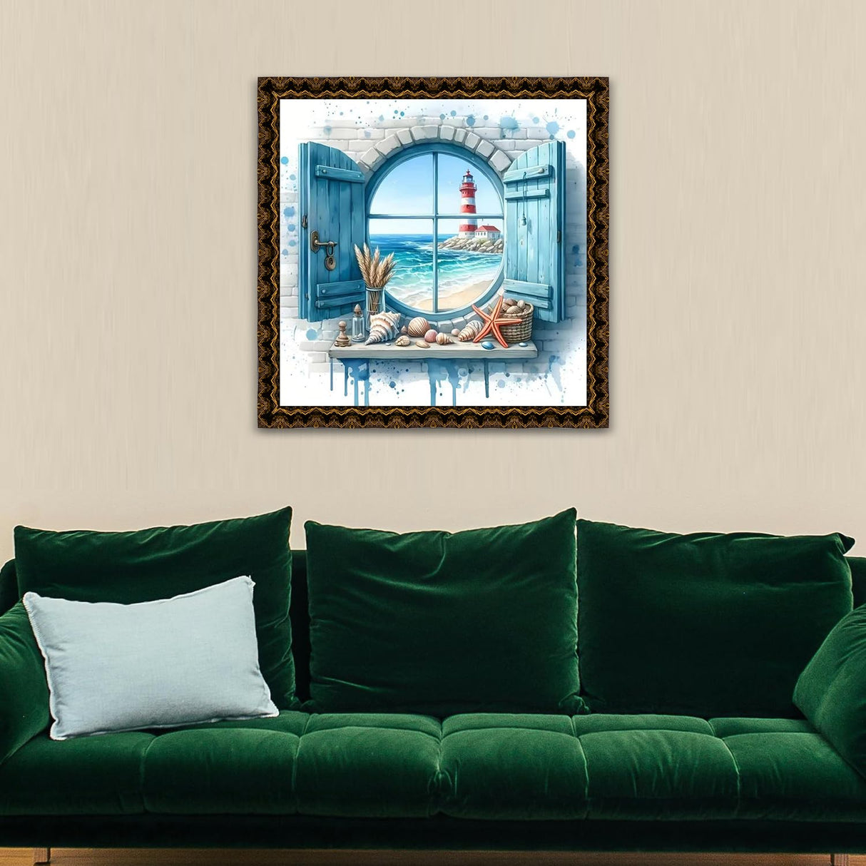 MBNTJHT Lighthouse Paint by Numbers Kit for Adults,DIY Lighthouse Landscape Acrylic Paint by Number Kits for Adult Beginners,Sea Scenery Oil Painting Kits for Home Wall Decor 16X16 Inch. MBNTJHT