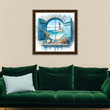 MBNTJHT Lighthouse Paint by Numbers Kit for Adults,DIY Lighthouse Landscape Acrylic Paint by Number Kits for Adult Beginners,Sea Scenery Oil Painting Kits for Home Wall Decor 16X16 Inch. MBNTJHT