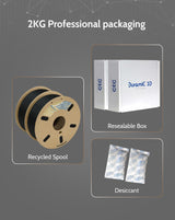 DURAMIC 3D PLA+ Filament 1.75mm 2Kg Black, PLA Plus Filament 2 Pack 1kg Spool(2.2lbs) Tougher and Stronger, Dimensional Accuracy Probability +/- 0.02mm DURAMIC 3D