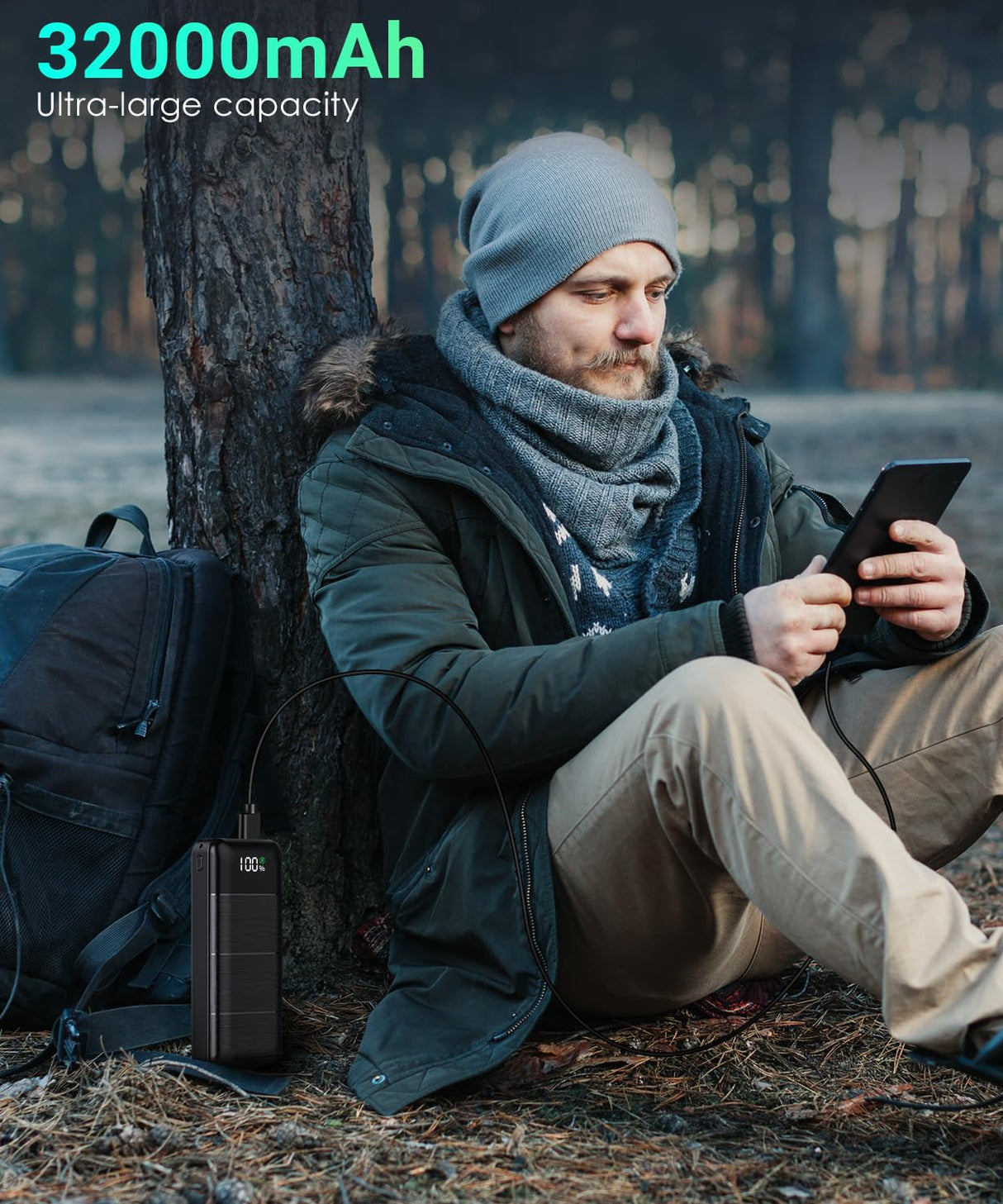 LOVELEDI Power-Bank-Portable-Charger - 32000mAh Power Bank Output PD 30W and QC4.0 Fast Charger Portable Charger with Built-in LED Display Compatible with Smartphones and All USB Devices (Black) LOVELEDI