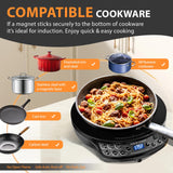 Nuwave Induction Cooktop, Improved Hot Plate with Digital Probe , 106 Temps 100°F-575°F, 3 Watt Settings, Portable Induction Burners for Cooking Nuwave