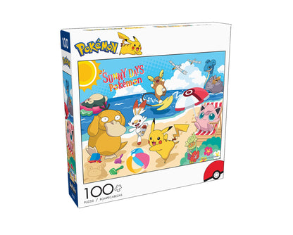 Buffalo Games - Pokemon- Pokemon Beach Day - 100 Piece Jigsaw Puzzle for Families -Challenging Puzzle Perfect for Game Nights - Finished Size is 15.00 x 11.00