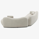 128" Luxury Curved Sectional Sofa with Ottoman, 6-Seater Boucle Couch Cloud Like Modular Sofa, Curved Sofas for Living Room, Luxury Couches with Butterfly Backrest Pillows (Beige) mr.waiba