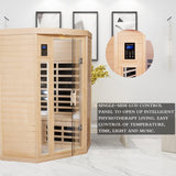 Infrared Sauna Room 2 - 3 People, Hemlock Wooden Sauna, 1600 Watts, 2 person infrared saunas for home Heat Dry Sauna, LCD Control of Temperature, Time, Light and Bluetooth indoor saunas for the home ChiefCarOfficer