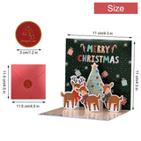 EMPCYDIA Christmas Cards, 6 Pack Small Pop Up Christmas Gift Card with Envelopes Stickers, 3D Cute Holiday Greeting Cards Santa Snowman Reindeer Xmas Tree Bulk Set Xmas Card for Kids 4.3x4.3inch EMPCYDIA