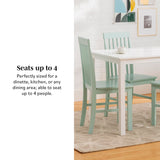 Walker Edison 4 Person Modern Farmhouse Wood Small Dining Table Dining Room Kitchen Table Set 4 Chairs Set, 48 Inch, White and Grey Walker Edison