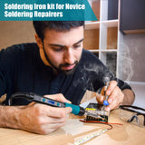 Soldering Iron Kit - 60W Digital Temperature Control Soldering Kit with Ceramic Heater, Suitable Soldering Gun Kit for Electronics Application, DIY and Welding (110V) Siziviki