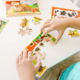 Melissa & Doug Farm 4-in-1 Wooden Jigsaw Puzzles in a Storage Box (48 pcs total), 12 Melissa & Doug