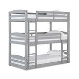 DHP Phoenix Triple Bunk Bed, Twin Size, Grey DHP