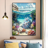 5D Diamond Painting Kits for Adults Beginners, Ocean Scenery Diamond Art, DIY Full Round Drill Diamond Dot Gem Art Kits for Adults, Home Wall Decor 11.8x15.7 Inch Acelii