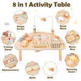 Activity Table for 1 Year Old, Montessori Toys for 1 2 Year Old Girls Boy Gifts, 8 in 1 Wooden Sensory Play Table for Toddler 1-3, Learning Toys for Baby 12-18 Months 1st Christmas Birthday Gifts Vanplay