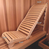 Smartmak Adjustable Canadian Red Cedar Sauna Lounge Chair with Ergonomic Backrest Smartmak