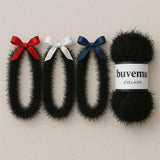 Buvemu Eyelash Fun Fur Yarn 100 Gram (3.53 Ounces) 175 Yards (160 Meters) (Black) buvemu