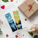 ACRNIGHEET 6PCS Cross Stitch Bookmark Kit for Adult Beginners Landscape Cross Stitch Kits DIY Crossstitch Kits Adult Stamped Bookmark Embroidery Bookmarks Kit with Instructions 8''x2.4'' 11CT ACRNIGHEET