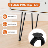Genius Iron Hairpin Table Legs 16 inch, 3/8" Solid Metal Steel Firm Welding Home DIY for Coffee Table, Bench, Chair with Rubber Floor Protectors, Black, 4 PCS Genius Iron