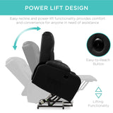 Best Choice Products PU Leather Electric Power Lift Chair, Recliner Massage Chair, Adjustable Furniture for Back, Legs w/ 3 Positions, USB Port, Heat, Cupholders, Easy-to-Reach Side Button - Black Best Choice Products