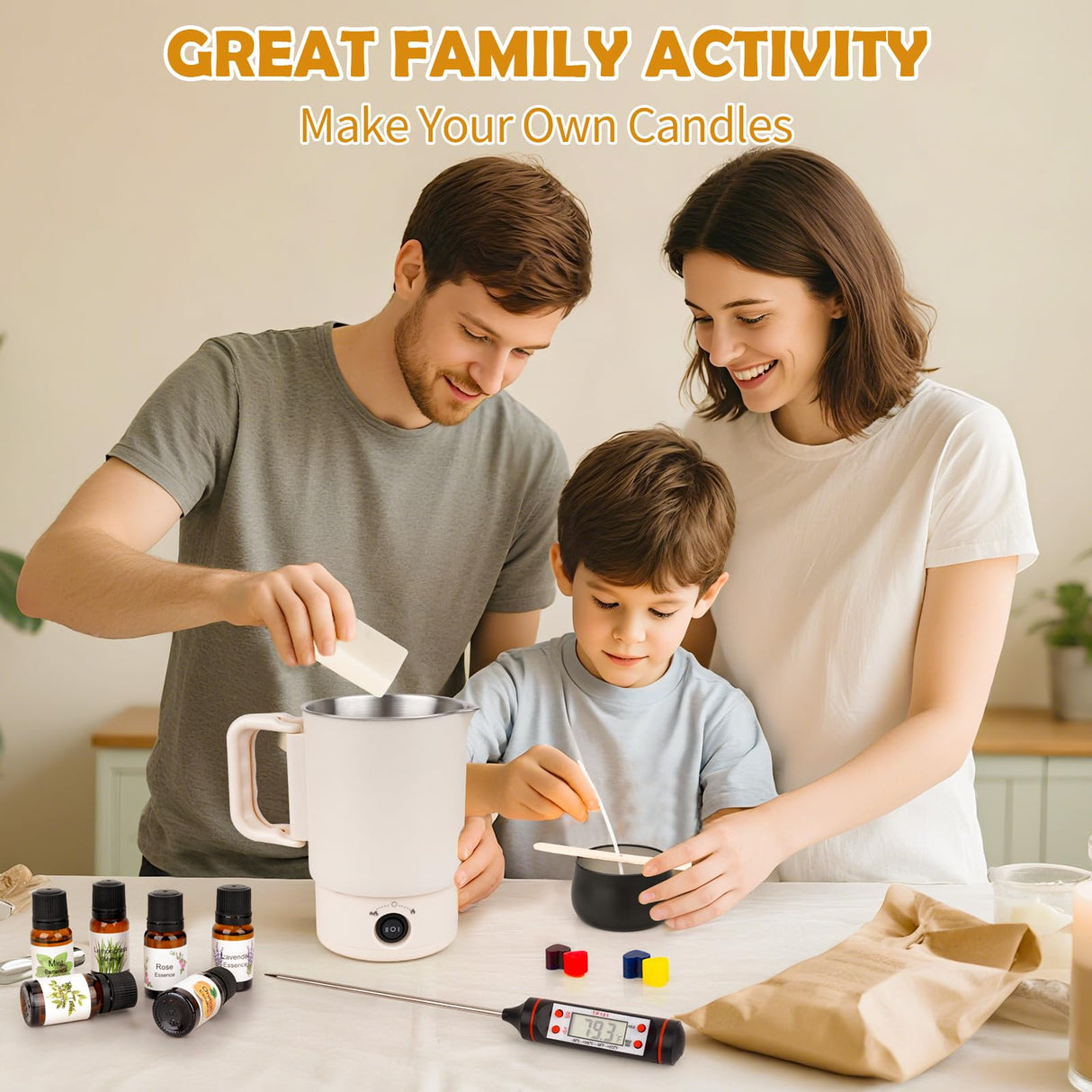 Candle Making Kit for Adults, DIY Soy Candles Making Supplies for Beginners, Complete Candle Kit for Starter, Perfect as Home Decoration Party Gift KIYTARBOO