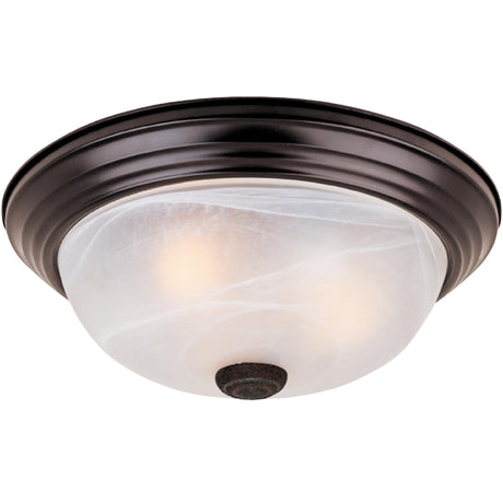 DESIGNERS FOUNTAIN 2-Light Flush Mount Ceiling Light, 11 Inch Lighting Fixture for Kitchen, Bedroom, Bathroom, and Hallway, White Alabaster Glass, Oil Rubbed Bronze, 1257S-ORB-AL DESIGNERS FOUNTAIN