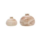 Creative Co-Op Small Paulownia Wood Vase (Each one Will Vary) Decorative Accents, Natural Creative Co-Op