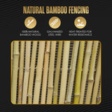 Bamboo Fence 6 Feet High, Outdoor Privacy Screen, Rolled Natural Fencing, 8ft x 6ft, 8 Foot Long Roll, Backyard Wall Covering, Private Screening Cover Panel for Patio, Balcony, Railing | Houseables Houseables