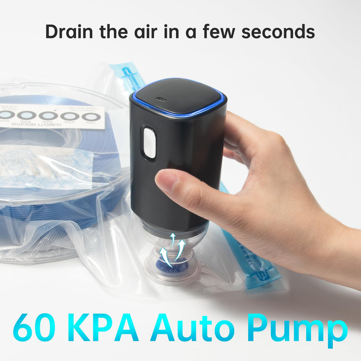 BIQU Filament Storage Bags Kit 65PCS, 20 PCs 3D Printer Filament Vacuum Bags With Auto Pump/Desiccants/Humidity Indicator/Sealing Clips, to Keep Filament Dry, Dust and Humidity Proof BIQU