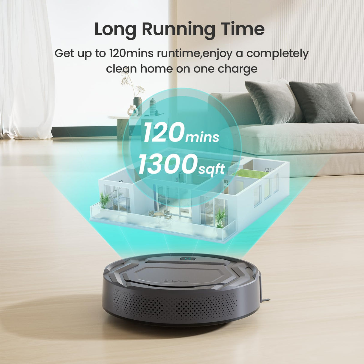 Lefant Robot Vacuum M210 Pro, Super Slim, Powerful Suction with No Tangling Port,Quiet,120 Min Runtime, Self-Charging Robotic Vacuum Cleaner, Ideal for Pet Hair, Hard Floor,App & Voice Control Lefant