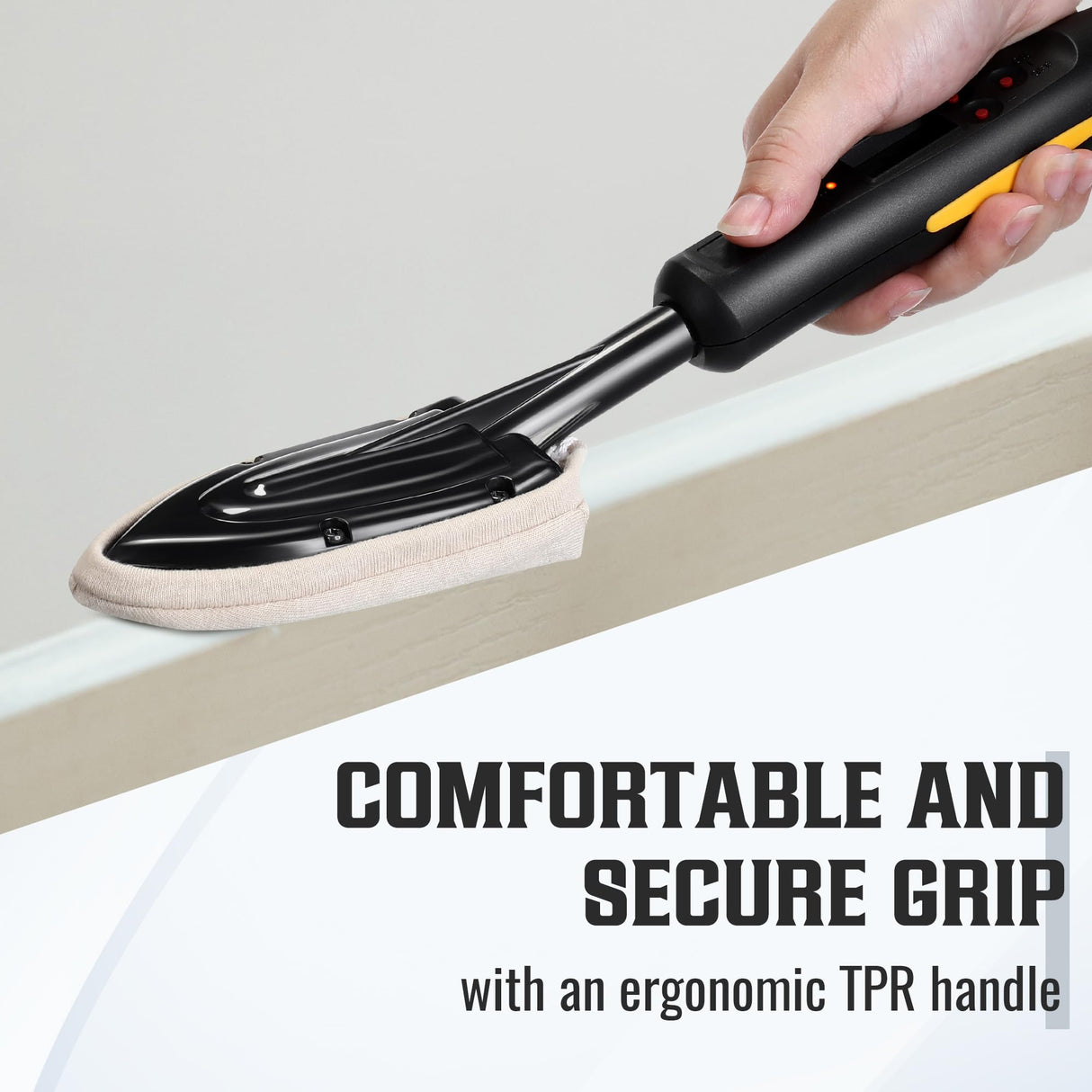 Dreyoo 5 Pcs Digital LCD Edge Banding Iron Set, 110V Veneer Edge Banding Sealing Iron, Wood Edge Banding with 3 Cotton Socks, Metal Stand, Edge Bander Temperature 100-220℃, Iron for Edge Banding Dreyoo