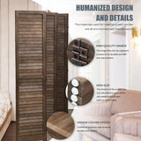 Room Divider 6 Panels, 5.75FT Wooden Room Divider Wall Folding Privacy Screens Freestanding Partition for Home Office Bedroom NChanmar