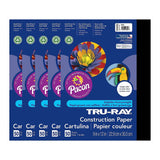 Tru-Ray 9-inch x 12-inch Construction Paper, Black, 50 Sheets/Pack, 5 Packs/Bundle (PAC103029-5) Tru-Ray