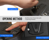 RPNB Gun Security Safe, Quick-Access Firearm Safety Device with Biometric Fingerprint & Digital Key Pad RPNB