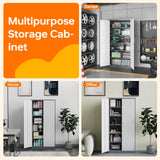 NODHM Metal Storage Cabinets with Lock, 71" Garage Storage Cabinet with 2 Door and 5 Adjustable Shelves, Steel Lockable Tool Cabinets for Home, Office, Gym, Garage… NODHM