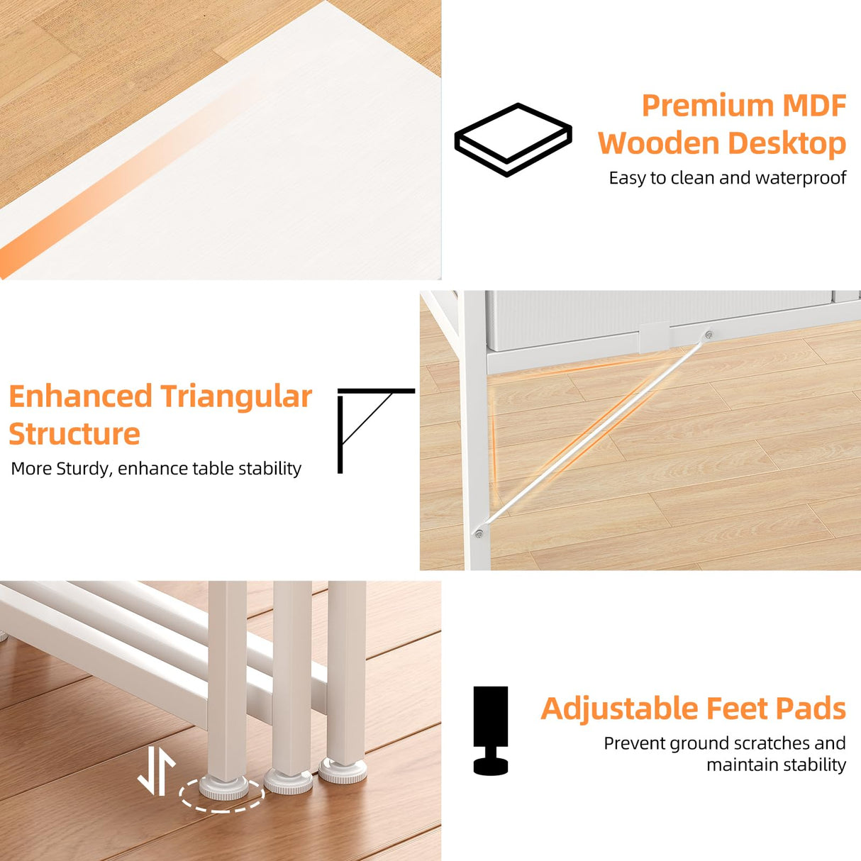 CAIYUN Small Desk with Fabric Drawers, 32 Inch White Vanity Desk for Bedroom, Home Office Computer Desk for Small Space, Modern Work Laptop Study Table, Kids Writing Desk with Storage Bag & Hook CAIYUN