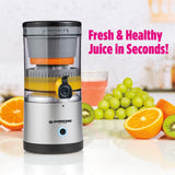 Hurricane Juicer, Powerful Cordless Juice Extractor Machine, Compact Design Fruit Juicer with Dishwasher-Safe Parts, Rechargeable 500 RPM Electric Juicer for Oranges, Berries & More Ontel
