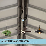 Domi Hardtop Grill Gazebo 8x5FT, Grill Canopy for Outdoor Grill w/Double Galvanized Steel Roof, 2 Side Shelves and Ceiling Hooks, BBQ Gazebo Grill Tent for Patio Garden Backyard, Brown domi outdoor living