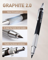 Nicpro 30PCS Art Mechanical Pencil Set in Leather Case, Metal Drafting Pencil 0.5 mm, 0.7 mm, 0.9 mm & 3 PCS 2mm Lead Holders for Sketching Drawing With 16 Tube (6B 4B 2B HB 2H 4H Colors) Lead Refills Nicpro