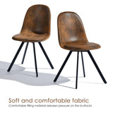 Homy Casa 5 Piece Mid-Century Modern 59" Rectangular Table & Chair Set for Dining Kitchen Room, 4 Upholstered Swivel Chairs in Suede Brown Homy Casa