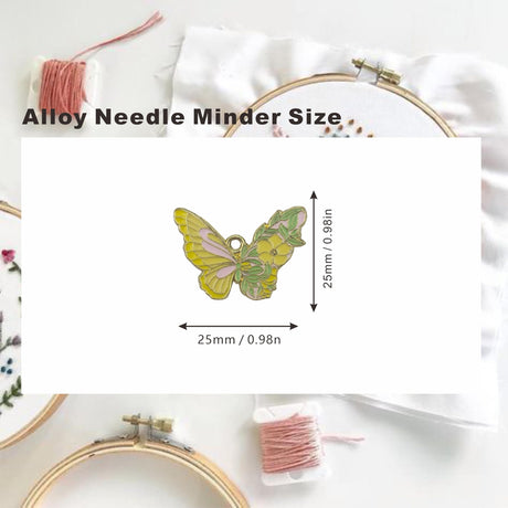 3 Pieces Multicolor Butterfly Needle Minder for Cross Stitch,Needle Minder Magnet-Embroidery Needlework Accessories MAGNEECH